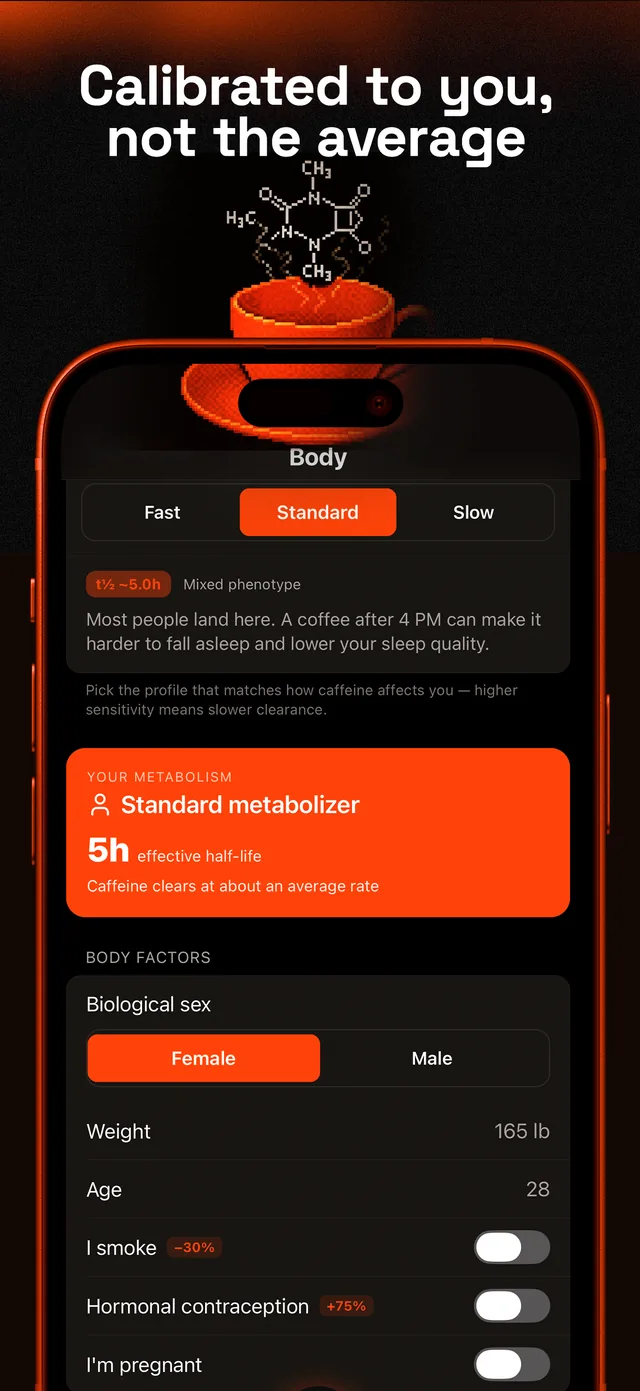 Stimly Body screen with metabolism profile and body factors